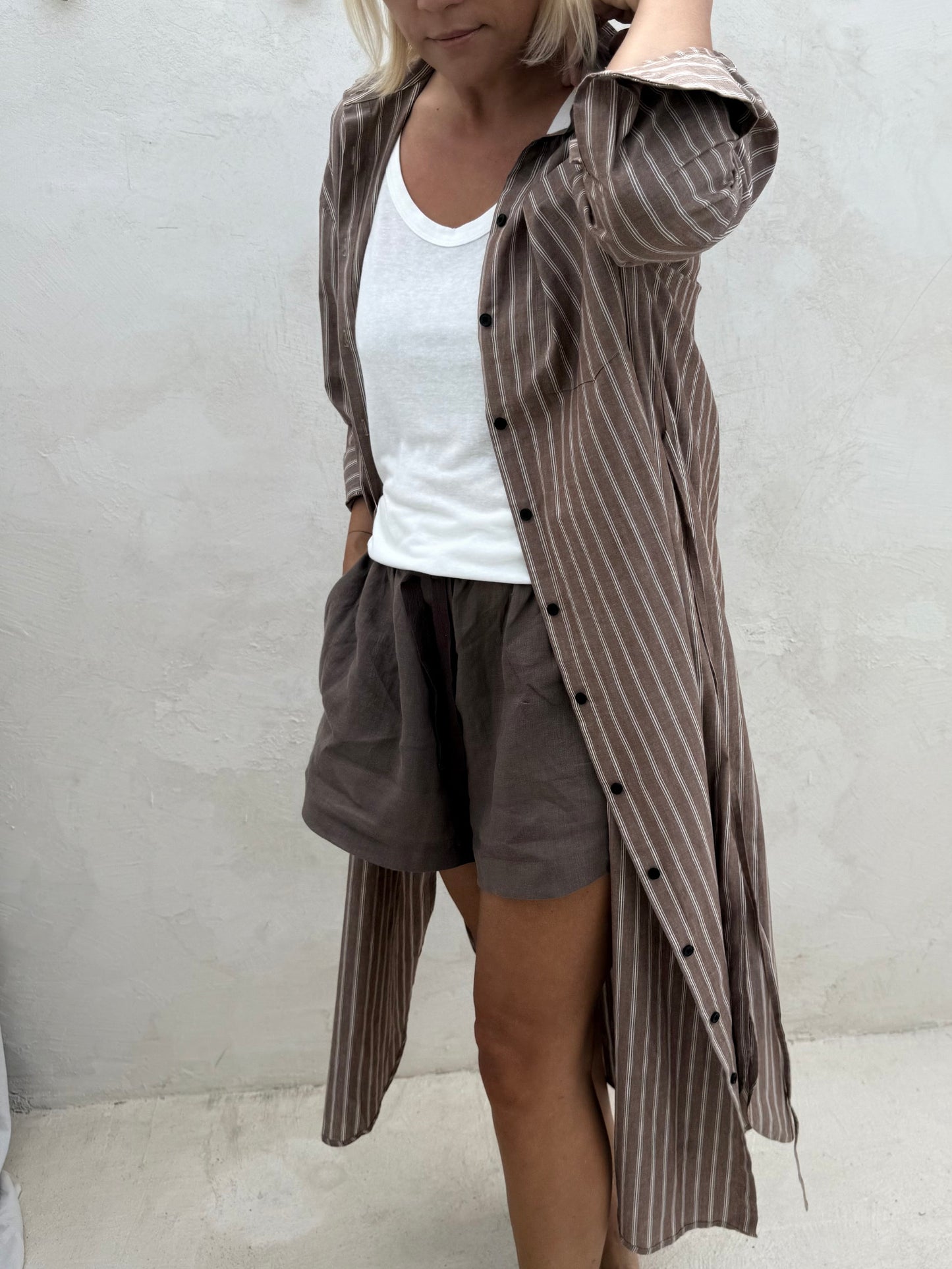 CACAO LINEN SHORTS