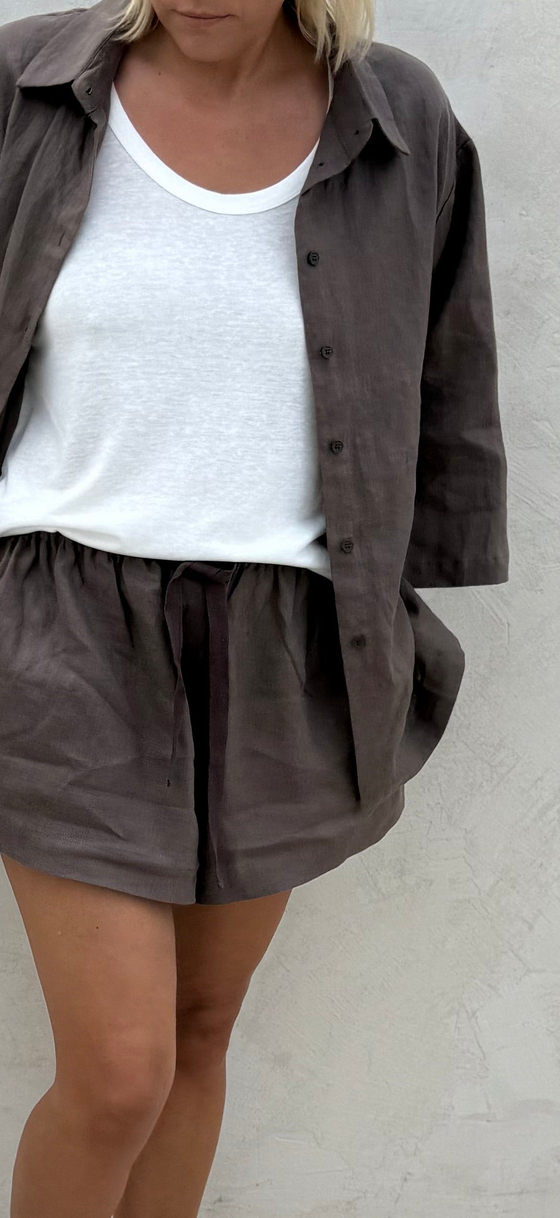 CACAO LINEN SHORTS