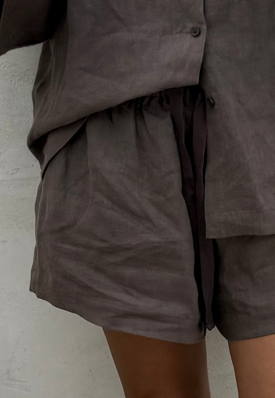 CACAO LINEN SHORTS
